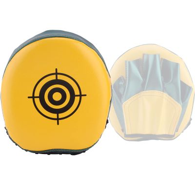 Mini Focus Mitts, 1Pcs PU Leather Curved Punching Mitts Kids Mini Boxing Gloves Pad Target Pad for Kickboxing, MMA, Muay Thai, Punching Target, Martial Arts(Yellow)