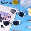 MIAHART 12 Pack Kids Party Sunglasses Bulk Summer Party Favors Retro Glasses for Boys and Girls Birthday Party Supplies, White view 2