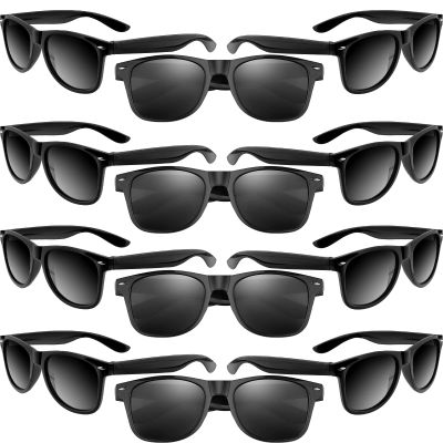 MIAHART 12 Pack Kids Party Sunglasses Bulk Summer Party Favors Retro Glasses for Boys and Girls Birthday Party Supplies, Black