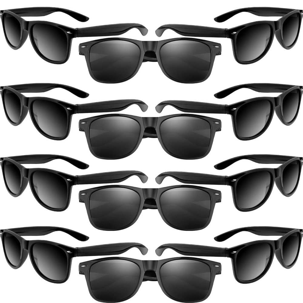 MIAHART 12 Pack Kids Party Sunglasses Bulk Summer Party Favors Retro Glasses for Boys and Girls Birthday Party Supplies, Black