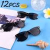 MIAHART 12 Pack Kids Party Sunglasses Bulk Summer Party Favors Retro Glasses for Boys and Girls Birthday Party Supplies, Black view 2