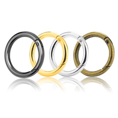 12Pack 1 Inch Spring O Ring Clip Keychain, 4 Colors Round Carabiner Clip Keyrings Snap Hook Buckle for Purse Shoulder Bag Chain Ring Clip Replacement Paracord Keychain Lanyard Leather Repair Hardware