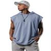 Aixdir Men's Blue Sleeveless Gym Tank Top view 4