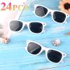 MIAHART 24 Pack Kids Sunglasses Party Glasses Bulk Goody Bag Fillers for Boys and Girls Birthday Party Summer Party Supplies, White view 2