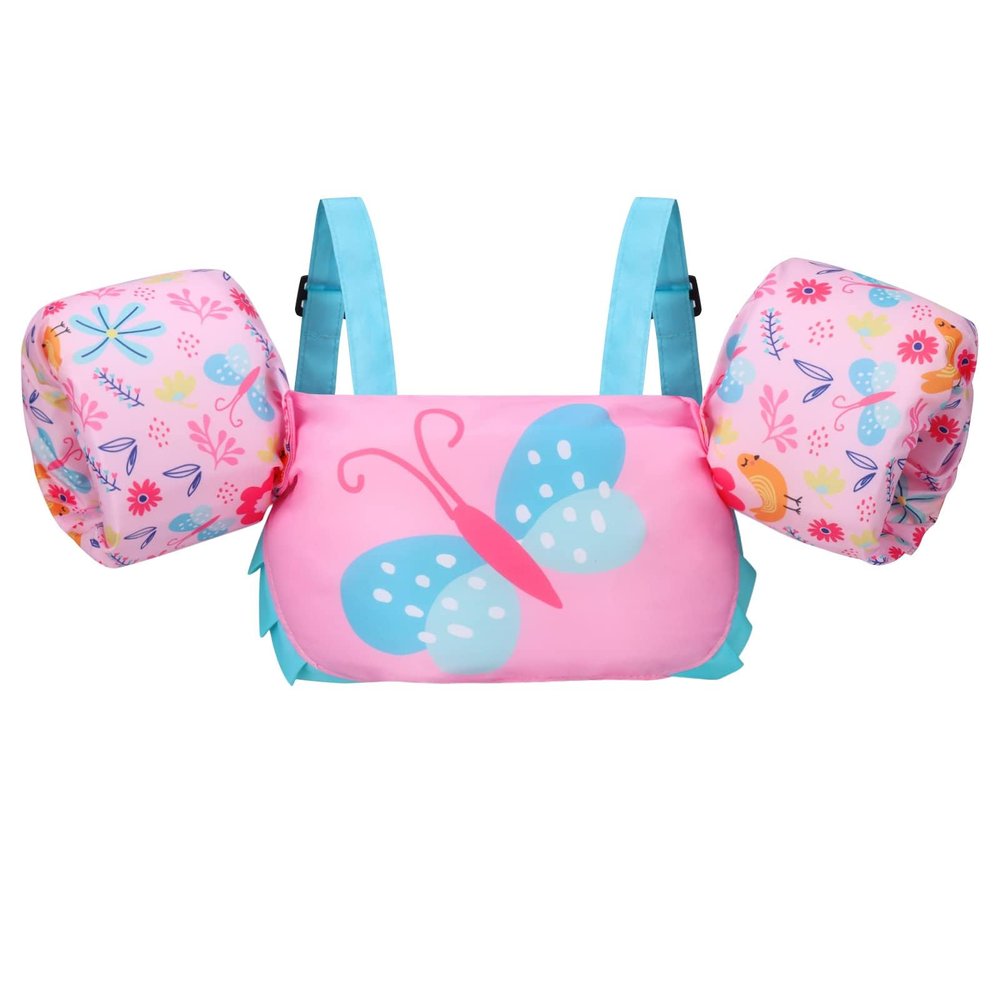 Gogokids Toddler Swim Vest, Toddler Floaties for 30-66 Pounds Kids, Kids Swim Jacket with Shoulder Harness Water Wings for 2-6 Years Old Boys and Girls Learn to Swim