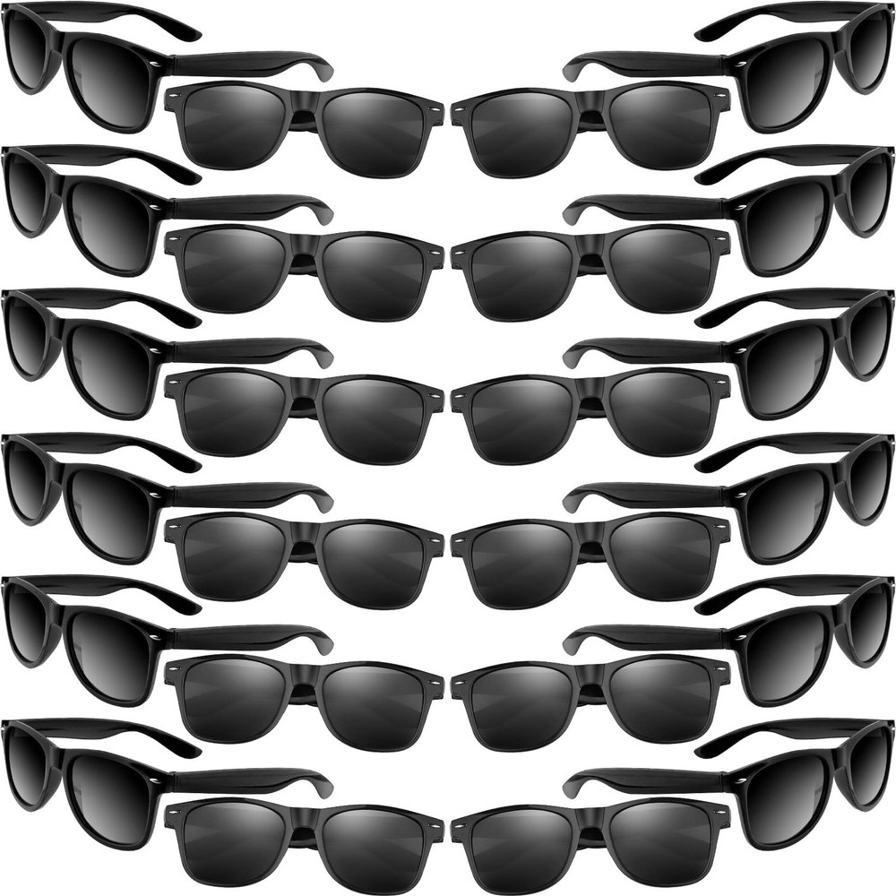 MIAHART 24 Pack Kids Sunglasses Party Glasses Bulk Goody Bag Fillers for Boys and Girls Birthday Party Summer Party Supplies, Black
