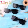 MIAHART 24 Pack Kids Sunglasses Party Glasses Bulk Goody Bag Fillers for Boys and Girls Birthday Party Summer Party Supplies, Black view 2
