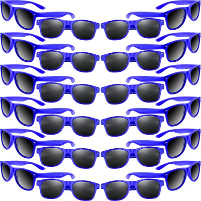 MIAHART 24 Pack Kids Sunglasses Party Glasses Bulk Goody Bag Fillers for Boys and Girls Birthday Party Summer Party Supplies, Blue