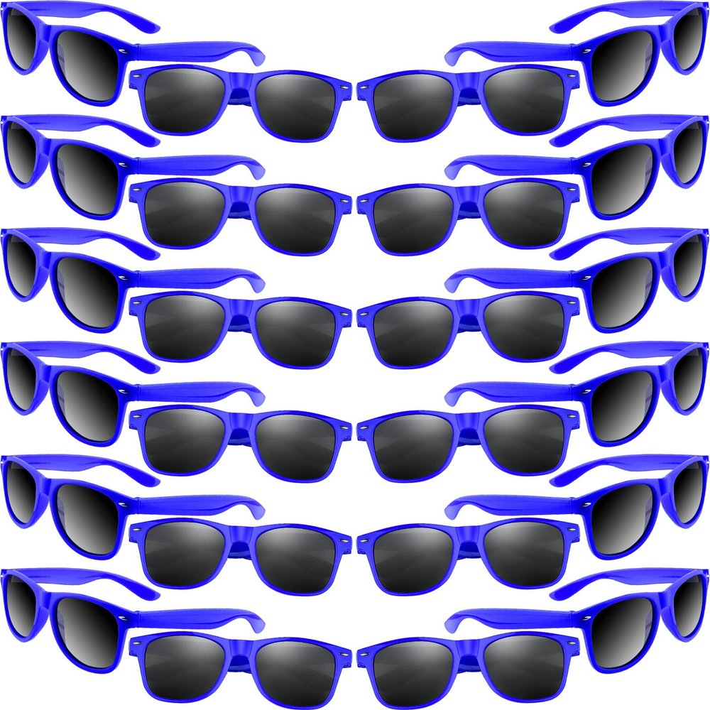 MIAHART 24 Pack Kids Sunglasses Party Glasses Bulk Goody Bag Fillers for Boys and Girls Birthday Party Summer Party Supplies, Blue