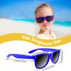 MIAHART 24 Pack Kids Sunglasses Party Glasses Bulk Goody Bag Fillers for Boys and Girls Birthday Party Summer Party Supplies, Blue view 3