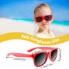 MIAHART 24 Pack Kids Sunglasses Party Glasses Bulk Goody Bag Fillers for Boys and Girls Birthday Party Summer Party Supplies, Red view 3