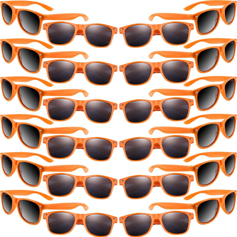 MIAHART 24 Pack Kids Sunglasses Party Glasses Bulk Goody Bag Fillers for Boys and Girls Birthday Party Summer Party Supplies, Orange