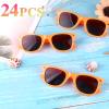 MIAHART 24 Pack Kids Sunglasses Party Glasses Bulk Goody Bag Fillers for Boys and Girls Birthday Party Summer Party Supplies, Orange view 2