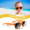 MIAHART 24 Pack Kids Sunglasses Party Glasses Bulk Goody Bag Fillers for Boys and Girls Birthday Party Summer Party Supplies, Orange view 3