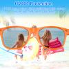 MIAHART 24 Pack Kids Sunglasses Party Glasses Bulk Goody Bag Fillers for Boys and Girls Birthday Party Summer Party Supplies, Orange view 4