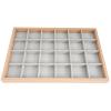 AIRZSNRY Wooden Jewelry Organizer Tray, Large Drawer Insert for jewelry accessories, Stackable Velvet Jewelry Storage in Dresser for Earring Necklace Bracelet Rings(Grey,24grid) view 1