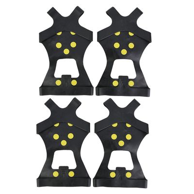 HOHXFYP 2 Pcs/Set Gripper Spike,Resilient Robust TPE Ice Grips,10 Steel Studs Uniform Distribution Ice Spike Grips,Unbreakable 0 Stud Ice Grips for Climbing Ice Fishing[M-Black]