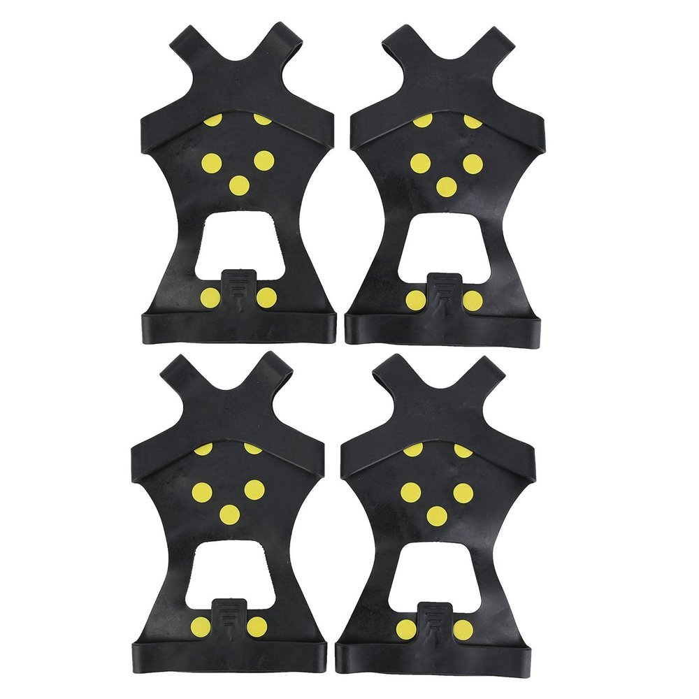 HOHXFYP 2 Pcs/Set Gripper Spike,Resilient Robust TPE Ice Grips,10 Steel Studs Uniform Distribution Ice Spike Grips,Unbreakable 0 Stud Ice Grips for Climbing Ice Fishing[M-Black]