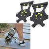 HOHXFYP 2 Pcs/Set Gripper Spike,Resilient Robust TPE Ice Grips,10 Steel Studs Uniform Distribution Ice Spike Grips,Unbreakable 0 Stud Ice Grips for Climbing Ice Fishing[M-Black] view 2