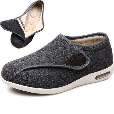 DHIJUPNG Womens Men Stylish Diabetic Shoes,Winter Plush Orthopedics Wide Feet Swollen Shoes Adjusting Soft Comfortable Diabetic Sneaker Warm Walking Shoes,Men 5/Women 6