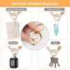 KNGITRYI Wallet Keychain Wristlet for Women,Slim RFID Credit Card Holder Purse Tassel Keychain Bangle Key Ring for Men Women(Beige) view 4