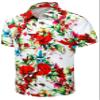 SheLucki Mens Hawaiian Shirts Short Sleeve Casual Button Down Shirts Summer Tropical Floral Beach Shirt Rose White 2XL view 1