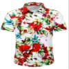 SheLucki Mens Hawaiian Shirts Short Sleeve Casual Button Down Shirts Summer Tropical Floral Beach Shirt Rose White 2XL view 2