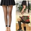 Dorilin Women Plus Size Fishnet Tights High Waist Fishnet Stockings Footless Net Pantyhose Legging (Black-Medium grid) view 4