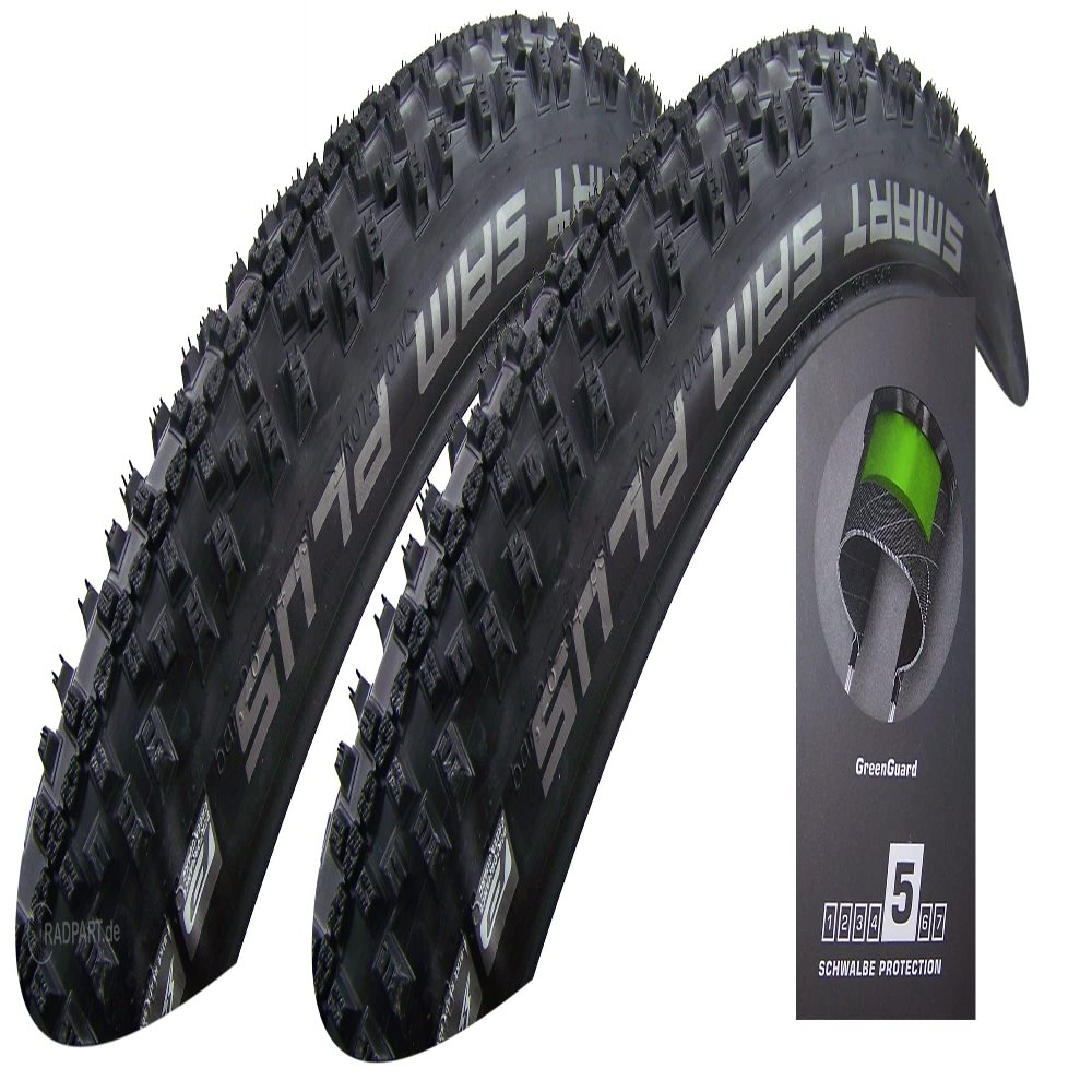 Schwalbe Smart Sam Plus 54-559 Clincher Tyre GreenGuard 26 x 2.10 Bicycle Tyres