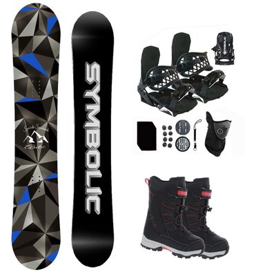 Symbolic Arctic Kids 2025 Snowboard & Bindings & Choice Boots Complete Package Set (Kid 4 Binding+Boot Blk Red Tote, 120cm Arctic Rocker)
