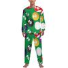 Billiards Pool Table Balls Men's Sleepwear Soft Loungewear Pullover Tops Bottom Pajama Set Long Sleeve Nightwear 2XL view 1