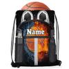 Basketball Sport Custom Drawstring Backpack Basketball Ball Personalized Dance Bags Lightweight Backpacks for Men Women Adults Birthday Gifts Mini Gym Sports Beach Swim Travel Drawstring Bag view 3