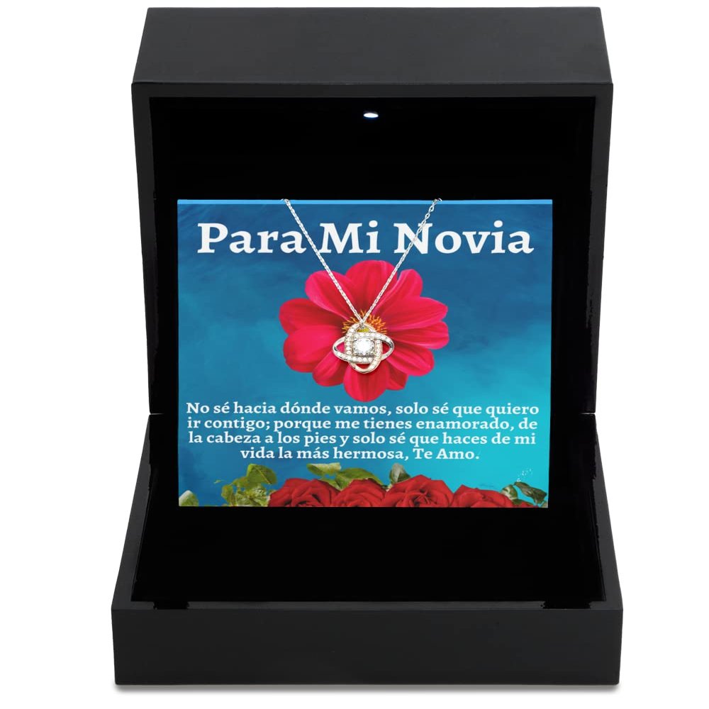 Love Knot Rose Gold Necklace Luxury Box Cadena para novia mujer o esposa con diseo clsico y estilo moderno para futura esposa, mujer