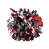 Cheerleading Pom Poms Metalic Holographic Cheerleader with Baton Handle 6 inch 1 Pair 2 Pieces (Red/Black/Silver) view 1