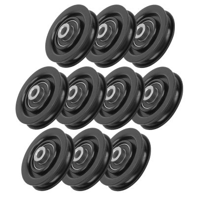 Dilwe 10pcs Nylon Iron Fitness Bearing Pulley,Cable Pulley Wheel,Home Gym Attachments Exercise Accessory (90mm)