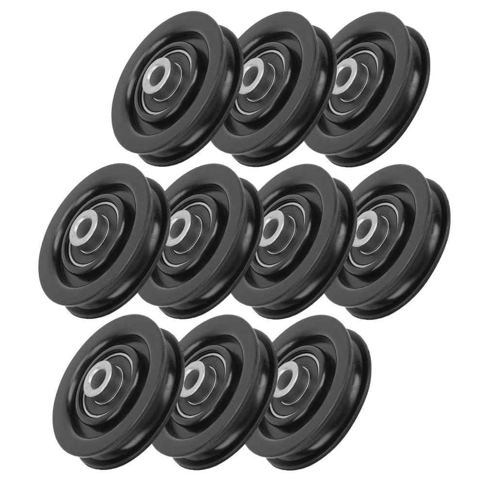 Dilwe 10pcs Nylon Iron Fitness Bearing Pulley,Cable Pulley Wheel,Home Gym Attachments Exercise Accessory (90mm)