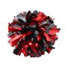 Cheerleading Pom Poms Metalic Holographic Cheerleader with Baton Handle 6 inch 1 Pair 2 Pieces (Red/Black) view 1