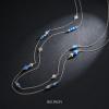 BULINLIN Layered Silver Long Necklace for Women Turquoise Stone Beaded Strand Sweater Chain Necklaces Fashion Costume Jewelry Gifts for Mom(Sapphire blue) view 2
