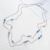 BULINLIN Layered Silver Long Necklace for Women Turquoise Stone Beaded Strand Sweater Chain Necklaces Fashion Costume Jewelry Gifts for Mom(Sapphire blue) view 3
