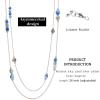 BULINLIN Layered Silver Long Necklace for Women Turquoise Stone Beaded Strand Sweater Chain Necklaces Fashion Costume Jewelry Gifts for Mom(Sapphire blue) view 4