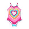 Hatley Girls Sleeveless One Piece Swimsuit, Psychodelic Heart, 2 Toddler view 1
