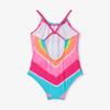 Hatley Girls Sleeveless One Piece Swimsuit, Psychodelic Heart, 2 Toddler view 2