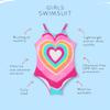 Hatley Girls Sleeveless One Piece Swimsuit, Psychodelic Heart, 2 Toddler view 4