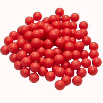 100 Rounds .50 Cal Solid Plastic Paintballs, 50 Cal. Nylon Balls for Training and Target Practice (Red)