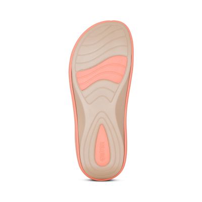 Aetrex Jillian Water-Friendly Sport Sandals for Women - Adjustable Strap Comfort Womens Sport Sandals for Beach Summer Coral