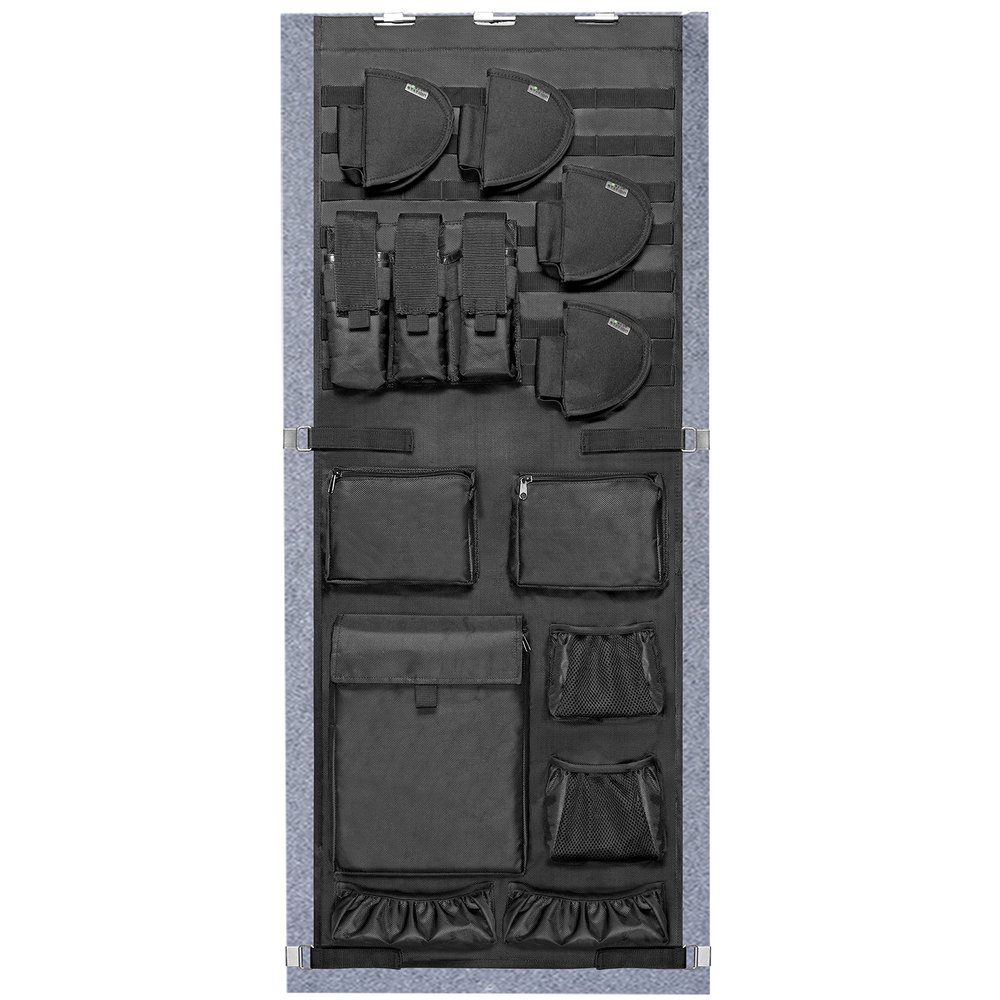 NEXT STATION Gun Safe Door Organizer,Molle Gun Safe Door Panel Organizer with Pistol Holder Mag Pouch, Fit Door Panel Width 18.5 to 24.5inch,Gun Safe Accessories Storage(18W*46.5H inch) (Molle Design)