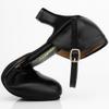 Ankle Strap Heels Ballroom Latin Salsa Dance Pumps Womens Character Shoes, 6 M US Black view 3