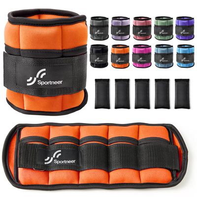 Adjustable Ankle Weights, 4.6 kg Sportneer 1 Pair Wrist Weights Arm Leg Weight Straps Equipment for Indoor Outdoor for Fitness, Walking, Jogging, Workout, 5 lb Per Ankle 10 lb Per Pair