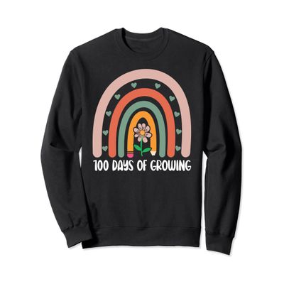 100 Days of Growing Funny Rainbow 100 Days of School Sweatshirt