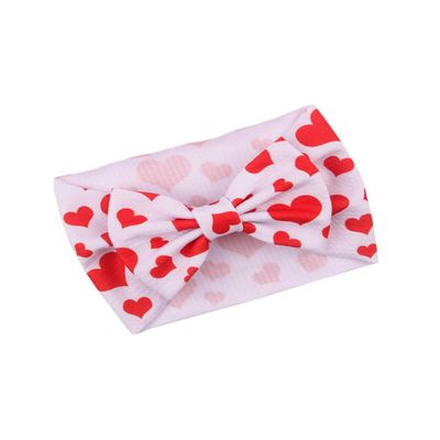 BBTDIN Valentine's Day Turban Bow Baby Girls Valentine's Day Headband Bowknot Holiday Headware BTV03 (A1)